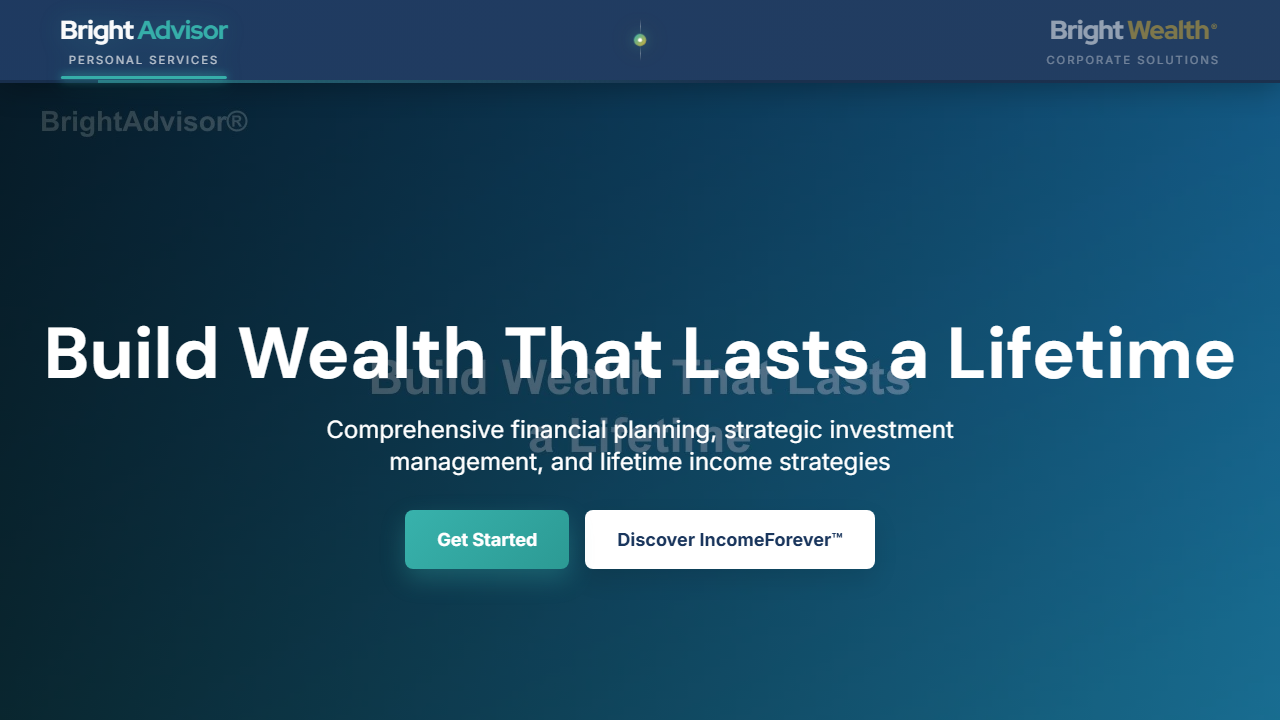 BrightWealth Corporate Solutions website screenshot